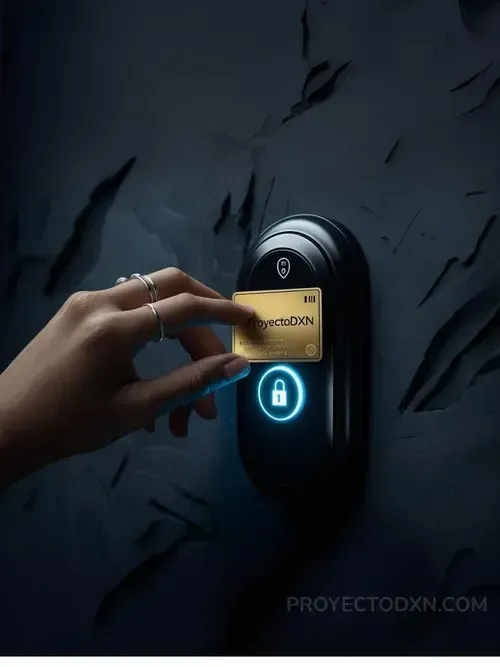 Tarjeta validando el acceso a una oficina, representando la validación del registro para acceder al equipo